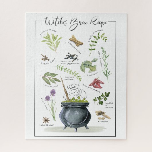 ヴィンテージモダンハロウィーンカードロンレシピ1 ジグソーパズル (縦)