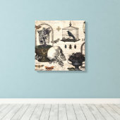 ヴィンテージモダンハロウィーンガーデン キャンバスプリント (インサイチュ (ウッドフロア))