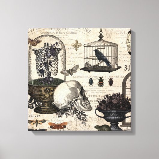 ヴィンテージモダンハロウィーンガーデン キャンバスプリント (正面)