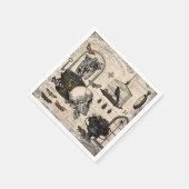 ヴィンテージモダンハロウィーンガーデン スタンダードカクテルナプキン (角)