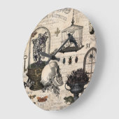 ヴィンテージモダンハロウィーンガーデン ラージ壁時計 (傾斜)