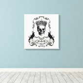 ヴィンテージモダンハロウィーンスカルと王冠 キャンバスプリント (インサイチュ (ウッドフロア))