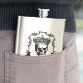 ヴィンテージモダンハロウィーンスカルと王冠 フラスク (インサイチュ)