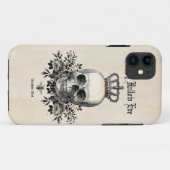 ヴィンテージモダンハロウィーンスカルと王冠 Case-Mate iPhoneケース (裏面(横))