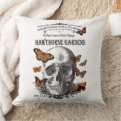 ヴィンテージモダンハロウィーンスカルと蝶 クッション (ブランケット)