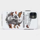 ヴィンテージモダンハロウィーンスカルと蝶 Case-Mate iPhoneケース (裏面(横))