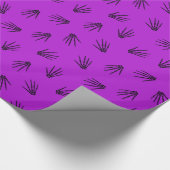 ヴィンテージモダンハロウィーンパープルボーン ラッピングペーパー (角)