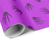 ヴィンテージモダンハロウィーンパープルボーン ラッピングペーパー (ロールコーナー)