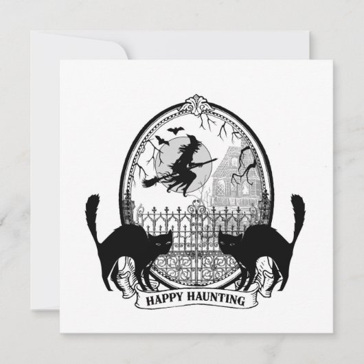 ヴィンテージモダンハロウィーン魔女 カード (正面)