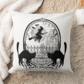 ヴィンテージモダンハロウィーン魔女 クッション (ブランケット)