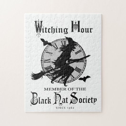 ヴィンテージモダンハロウィーン魔女 ジグソーパズル (縦)