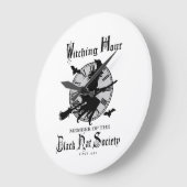 ヴィンテージモダンハロウィーン魔女 ラージ壁時計 (傾斜)