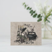 ヴィンテージモダンハロウィーン魔女BREW ポストカード (スタンド正面)