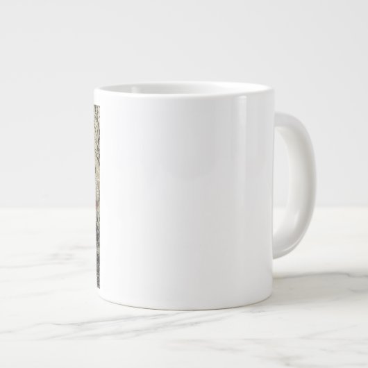 ヴィンテージモダンハロウンクロウとスカル ジャンボコーヒーマグカップ (正面右)