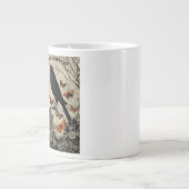 ヴィンテージモダンハロウンクロウとスカル ジャンボコーヒーマグカップ (正面)