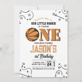 ヴィンテージモダンバスケットボール第1回バースデー 招待状 (正面)