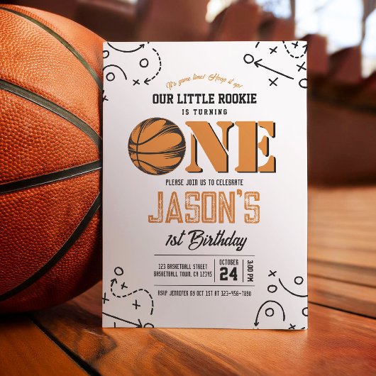 ヴィンテージモダンバスケットボール第1回バースデー 招待状