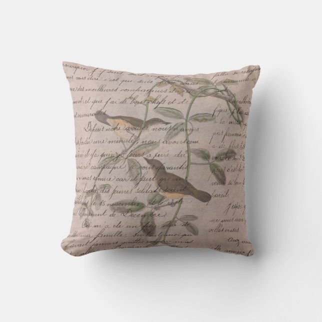 ヴィンテージモダンバフランスのリズピンク アウトドアクッション (正面)