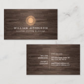 ヴィンテージモダンバラ金ゴールドダークウッドのサンロゴ 名刺 (正面/裏面)