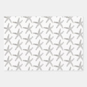 ヴィンテージモダンパステルスターフィッシュパターン ラッピングペーパーシート (正面3)