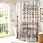 ヴィンテージモダンパリカフェシーン シャワーカーテン