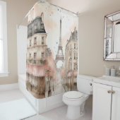 ヴィンテージモダンパリ春ブロッサム シャワーカーテン (インサイチュ)