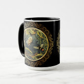 ヴィンテージモダンビー&バタフライinスパイダーくもの巣 マグカップ (正面左)