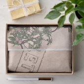 ヴィンテージモダンピンクの花と魚 薄葉紙 (ギフト)