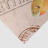 ヴィンテージモダンピンクの花と魚 薄葉紙 (詳細)