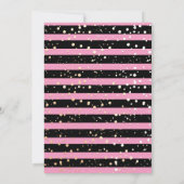 ヴィンテージモダンピンクフラミンゴパームツリーベビーシャワー 招待状 (裏面)