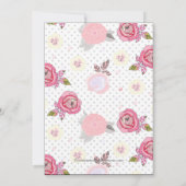 ヴィンテージモダンピンク花花卒業招待状 招待状 (裏面)