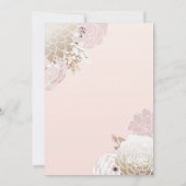 ヴィンテージモダンピンク&金ゴールドフローラブライダルシャワー 招待状 (裏面)