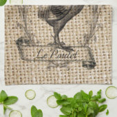 ヴィンテージモダンファームチキンカフランスのントリー キッチンタオル (折り畳み)