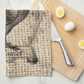 ヴィンテージモダンファームチキンカフランスのントリー キッチンタオル (四つ折り)