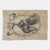 ヴィンテージモダンファームチキンカフランスのントリー キッチンタオル (横)