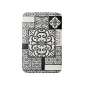 ヴィンテージモダンファームハウスブラックアンドホワイトタイル名 バスマット (正面縦)