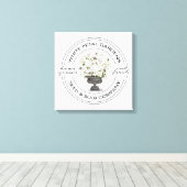 ヴィンテージモダンファームハウスホワイトフラワーガーデン キャンバスプリント (インサイチュ (ウッドフロア))