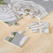 ヴィンテージモダンファームハウスホワイトフラワーガーデン ジグソーパズル (側面)