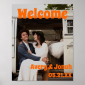 ヴィンテージモダンフォトウェディングレセプションウェルカム ポスター (正面)