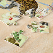 ヴィンテージモダンフラワータイガージャングル ジグソーパズル (側面)