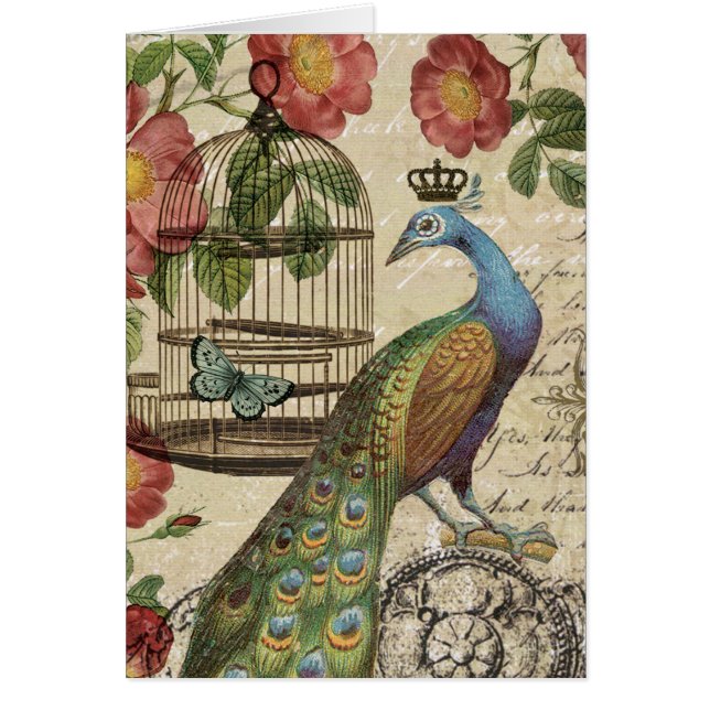 ヴィンテージモダンフランスの孔雀 (正面)