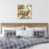 ヴィンテージモダンフランスの孔雀 キャンバスプリント (インサイチュ (寝室))