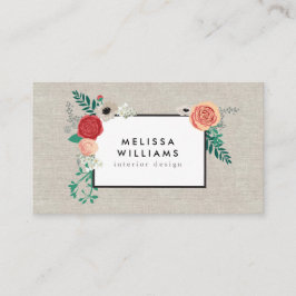 ヴィンテージモダンフローラのモチーフ 名刺