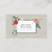 ヴィンテージモダンフローラのモチーフ 名刺 (正面)