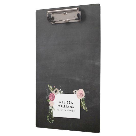 ヴィンテージモダンフローラのChalkboard Designer上のモチーフ クリップボード (左)