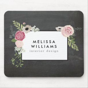 ヴィンテージモダンフローラのChalkboard Designer上のモチーフ マウスパッド