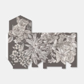 ヴィンテージモダンフローラアイボリー&グレーブライダルシャワー フェイバーボックス (折り畳みなし)