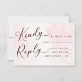 ヴィンテージモダンフローラウェディングRSVPカード 出欠カード (正面)