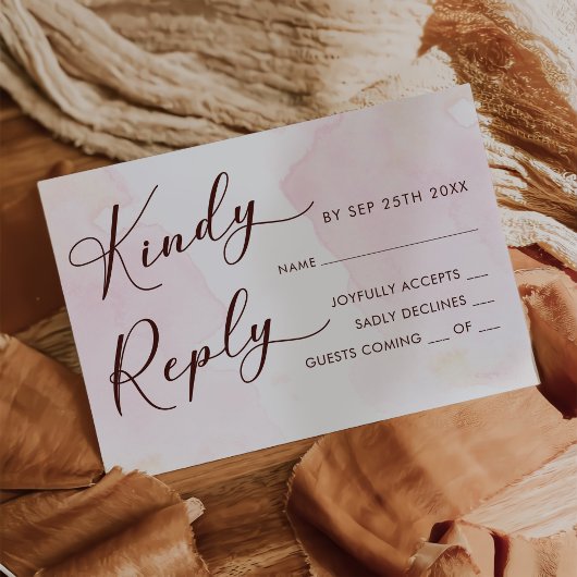 ヴィンテージモダンフローラウェディングRSVPカード 出欠カード