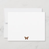 ヴィンテージモダンフローラガーデングリーナリーバタフライ ノートカード (裏面)